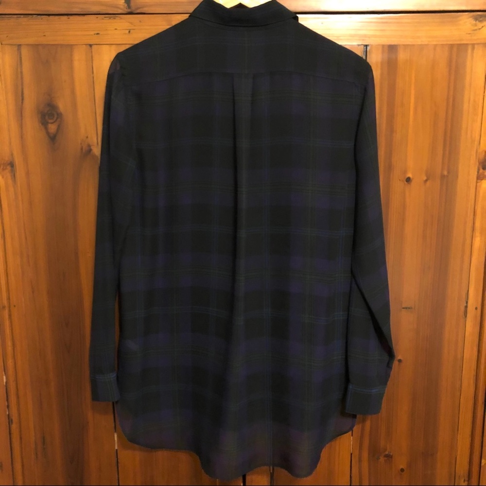 Ralph Lauren | Sheer Plaid Tunic Length Blouse - Picture 4 of 5